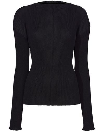 Proenza Schouler Camille Ribbed-knit Top - Black