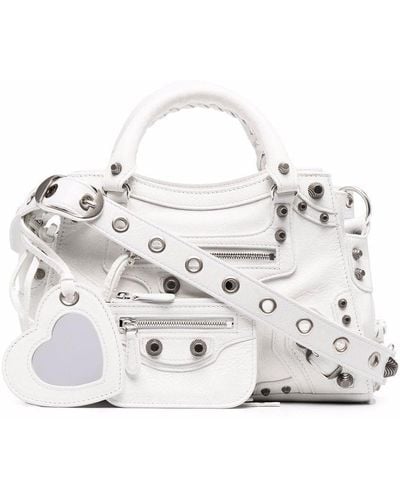 Balenciaga Neo Cagole Xs Leather Handbag - White