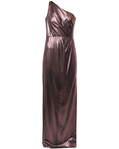 Marchesa Metallized One-shoulder Dress - Pink