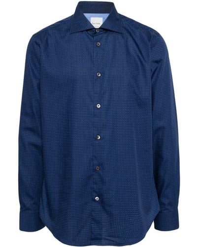 Paul Smith Micro-dot Cotton Shirt - Blue