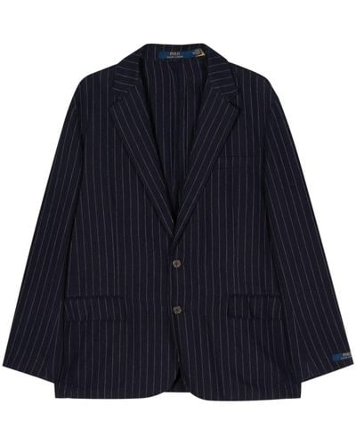 Polo Ralph Lauren Blazer boutonné à fines rayures - Bleu