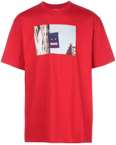 Supreme T-Shirt mit Banner-Print - Rot