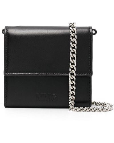 MM6 by Maison Martin Margiela Detachable Chain Leather Wallet - Black