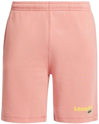 Lacoste Logo-print Organic Cotton Track Shorts - Pink