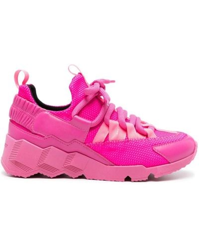 Pierre Hardy Trek Comet Lace-up Panelled Trainers - Pink