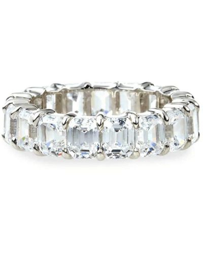 Fantasia by Deserio 14kt White Gold Emerald-cut Eternity Ring