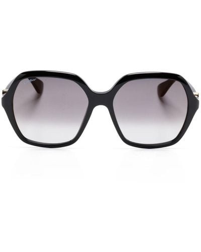 Cartier Geometric-frame Sunglasses - Black