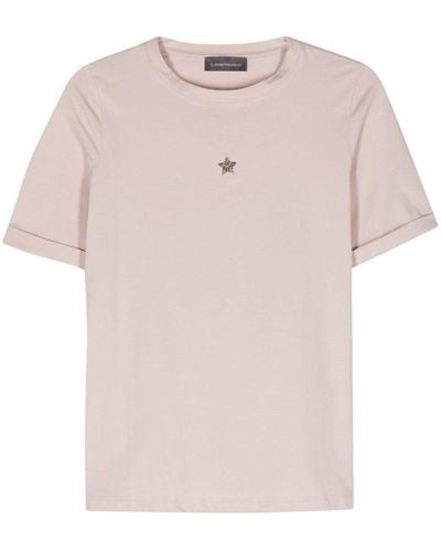 Lorena Antoniazzi Acquarius T-Shirt mit Sternapplikation - Pink