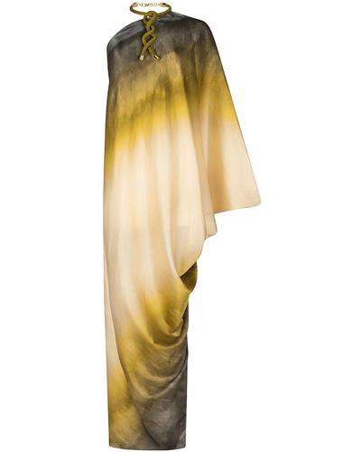 Silvia Tcherassi Inu Gradient-effect Silk Gown - Yellow