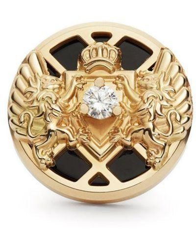 Balmain Orecchino a bottone Emblem in oro giallo 18kt con diamante - Metallizzato