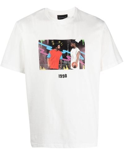 Throwback. T-Shirt mit grafischem Print - Weiß