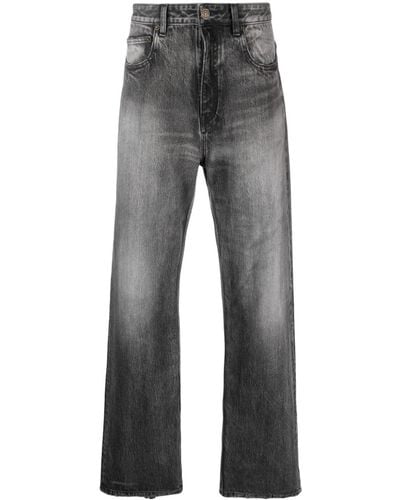Balenciaga Washed Wide-leg Jeans - Grey