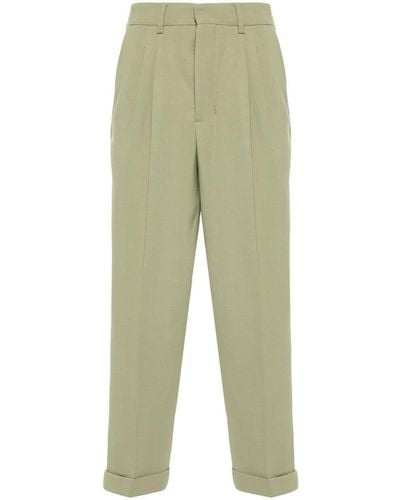 Ami Paris Pleat-detail Tailored Trousers - Green