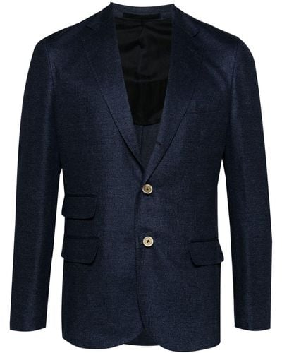 Eleventy Blazer monopetto con revers a lancia - Blu