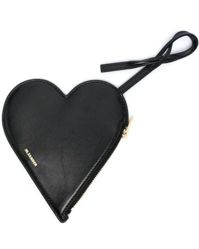 Jil Sander Logo-lettering Heart-shape Wallet - Black