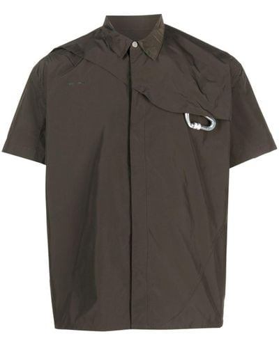 HELIOT EMIL Carabiner-detail Short-sleeve Shirt - Black