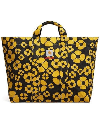 Marni Bolso shopper con motivo floral de x Carhartt - Amarillo