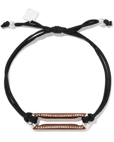 Lauren Rubinski Bracelet en corde pavé de diamants - Noir