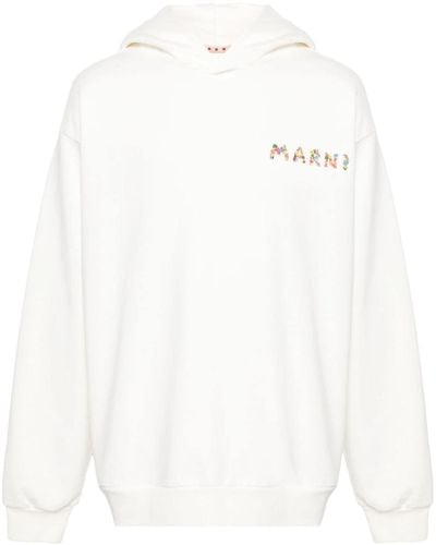 Marni Hoodie mit Logo-Print - Weiß