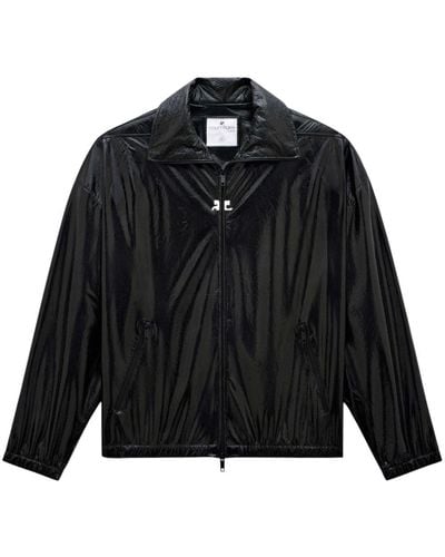 Courreges Logo-print Zipped Lightweight Jacket - Black