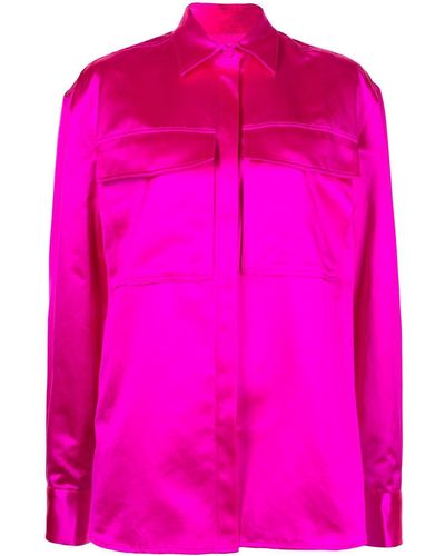Alex Perry Duchesse Satin Boxy Shirt - Pink