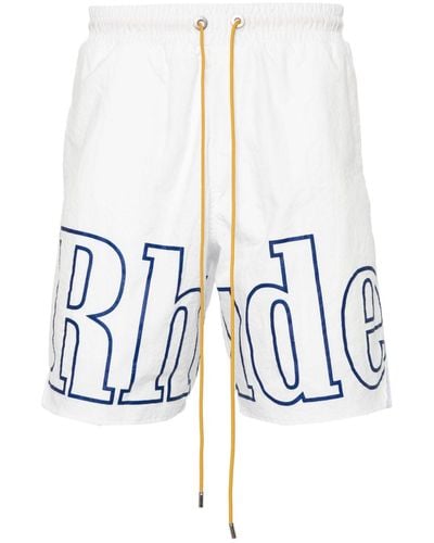 Rhude Pantalones cortos de chándal con logo - Blanco
