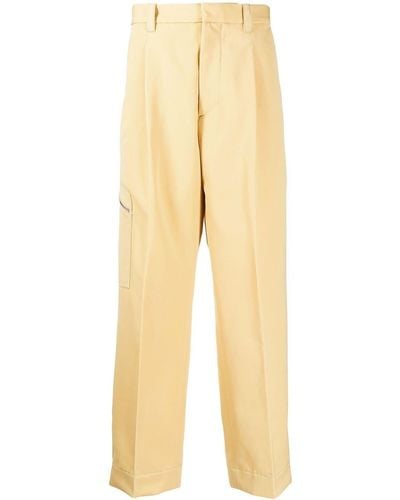 OAMC Pantalones rectos con pinzas - Amarillo