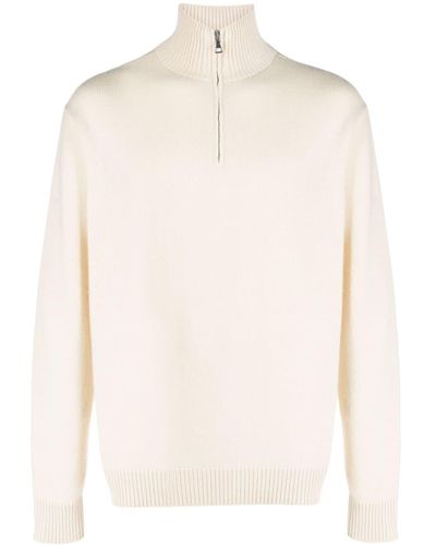 The Elder Statesman Half-zip Cashmere Sweater - White