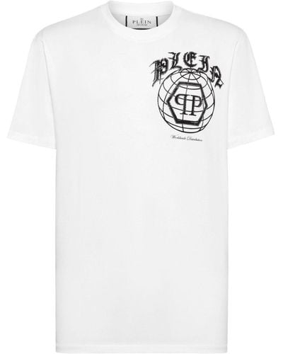 Philipp Plein Logo-embellished Cotton T-shirt - White