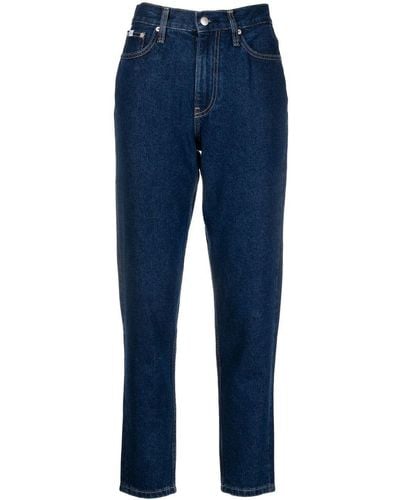 Calvin Klein High-rise Tapered-leg Jeans - Blue
