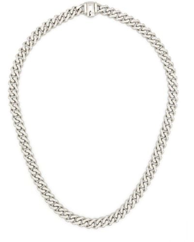 Emanuele Bicocchi Zirconia Edge Curb-chain Necklace - White
