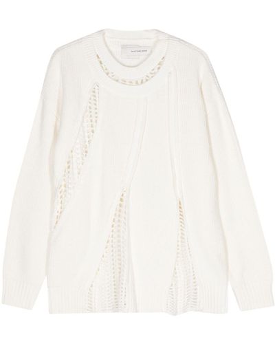 Feng Chen Wang Open-knit Cotton Sweater - White