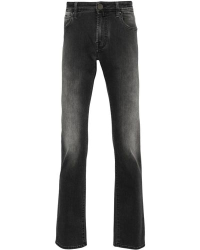 Jacob Cohen Scarf-detail Tapered Jeans - Black
