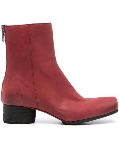 Uma Wang Square-toe 40mm Ankle Boots - Red
