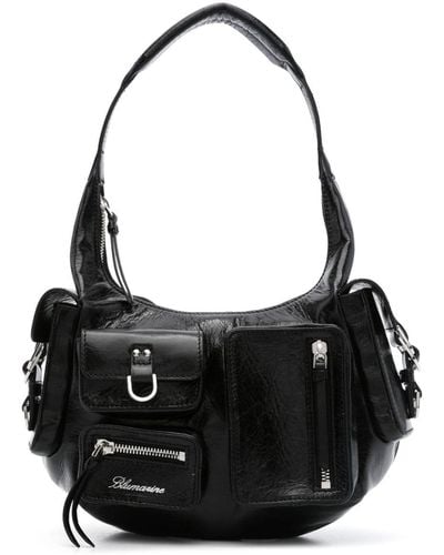 Blumarine Cargo Leather Shoulder Bag - Black