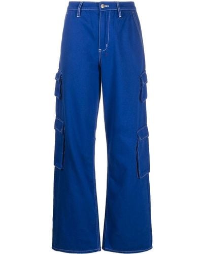 Ksubi Pantalon en coton Drill à poches cargo - Bleu