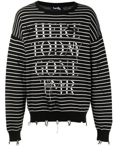 Haculla Sweater Met Print - Zwart