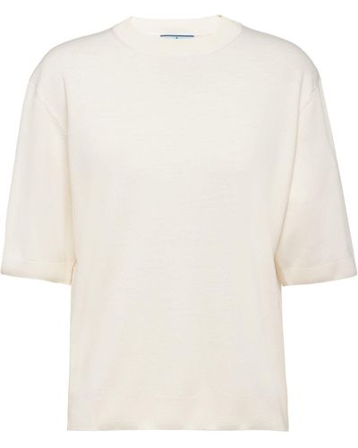 Prada T-Shirt mit Logo-Applikation - Mehrfarbig