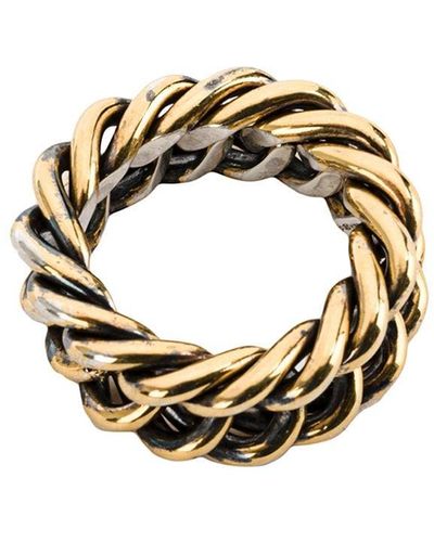Ugo Cacciatori Woven Interlocking Ring - Metallic