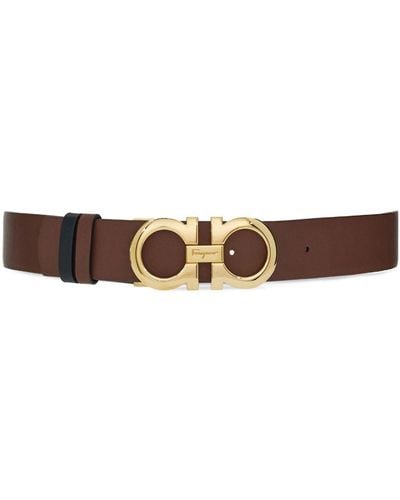 Ferragamo Ceinture réversible à boucle Gancini - Marron