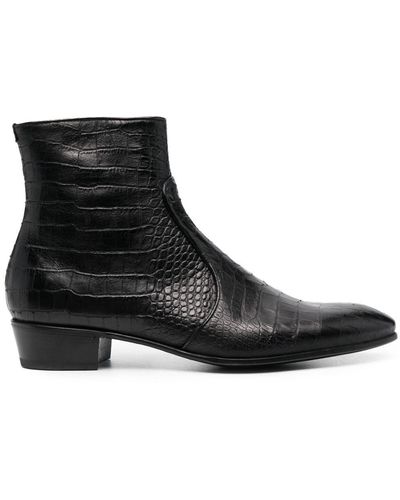 Lidfort Luisiana クロコパターン ブーツ - ブラック