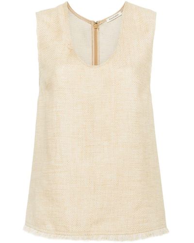 By Malene Birger Debbia Fringed Tank Top - Natural