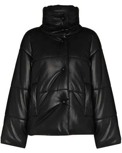 Nanushka Hide Vegan Leather Puffer Jacket - Black