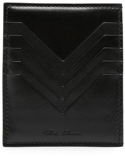 Rick Owens Porte-cartes Square en cuir - Noir