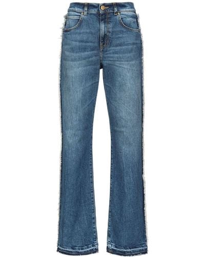 Pinko Frayed-trim Flared Jeans - Blue