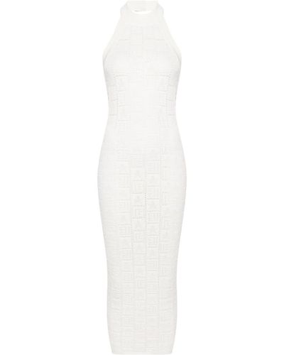 Balmain Crochet-knit Midi Dress - White