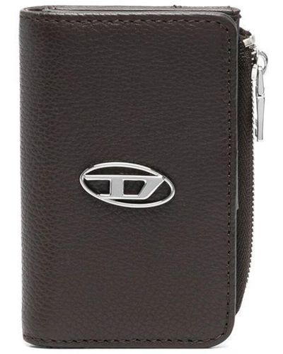 DIESEL L-zip Leather Keyholder Wallet - Black