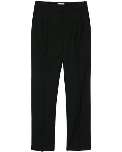 Saint Laurent Metallic striped straight trousers - Negro