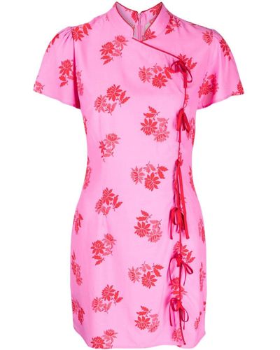 Kitri Harlow Floral-print Minidress - Pink