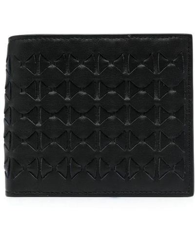 Serapian Mosaico Bi-fold Leather Wallet - Black